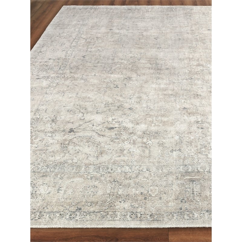 Tuscany Handloomed Wool/Bamboo Silk Light Beige 12'x15' Area Rug