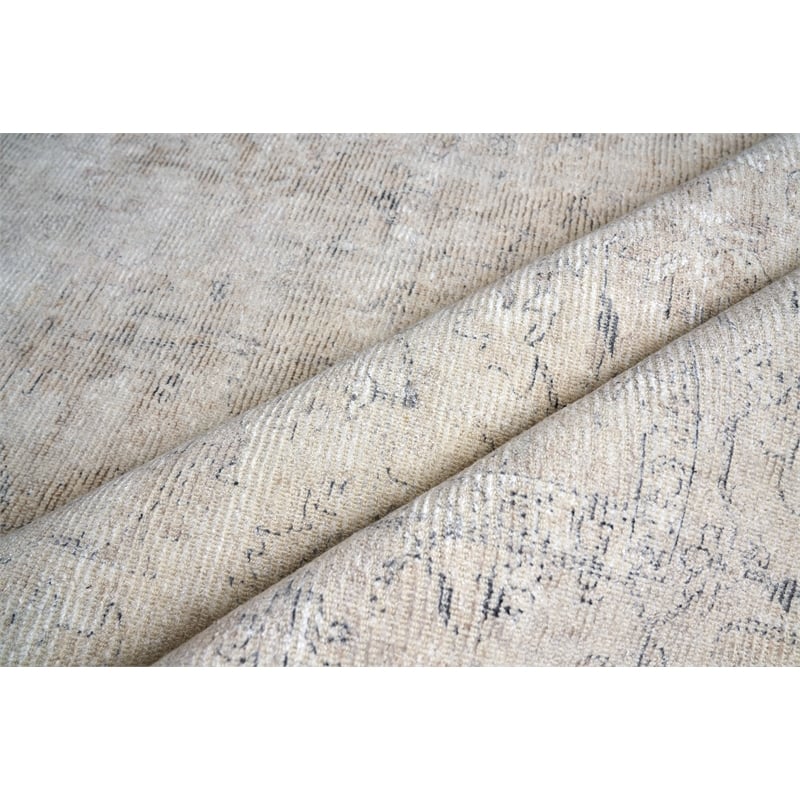 Tuscany Handloomed Wool/Bamboo Silk Light Beige 12'x15' Area Rug