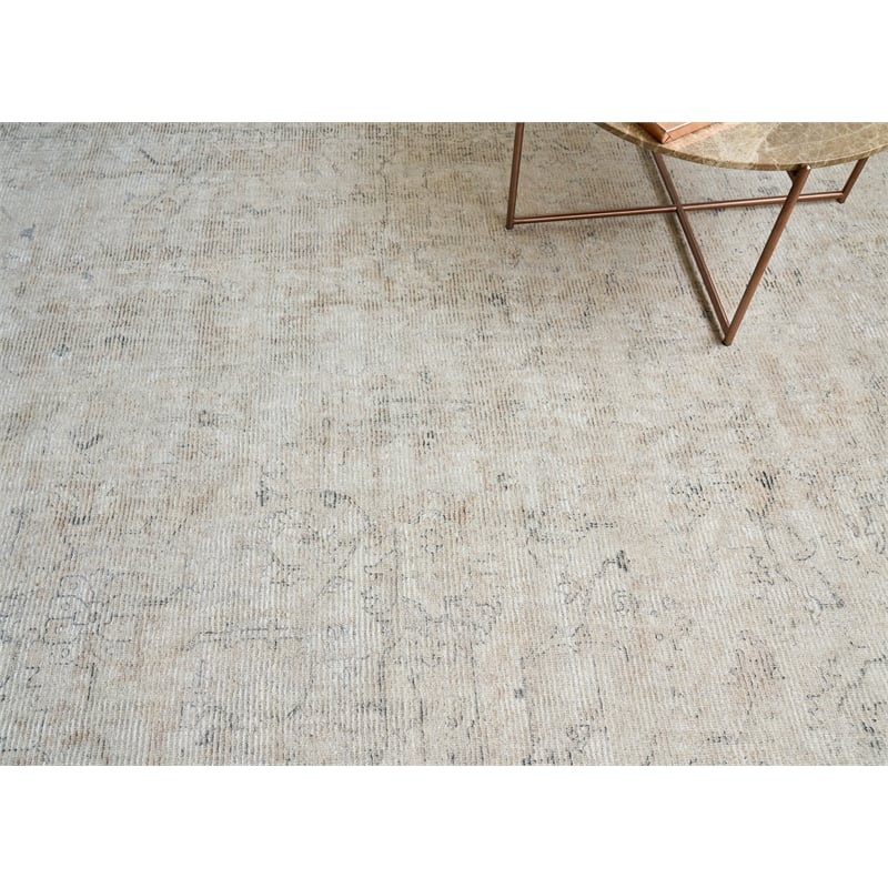 Tuscany Handloomed Wool/Bamboo Silk Light Beige 12'x15' Area Rug