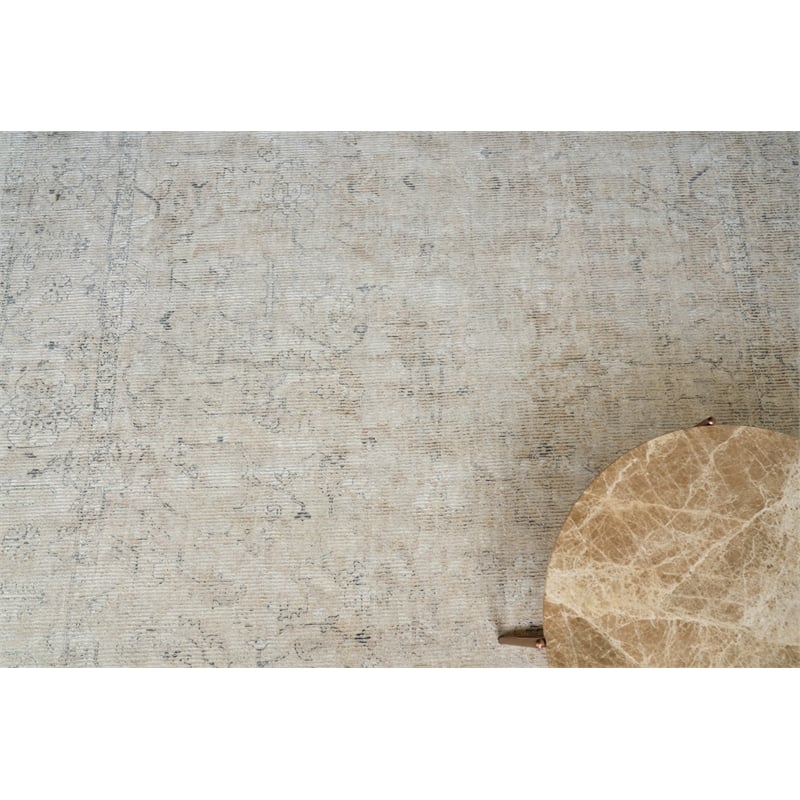 Tuscany Handloomed Wool/Bamboo Silk Light Beige 12'x15' Area Rug