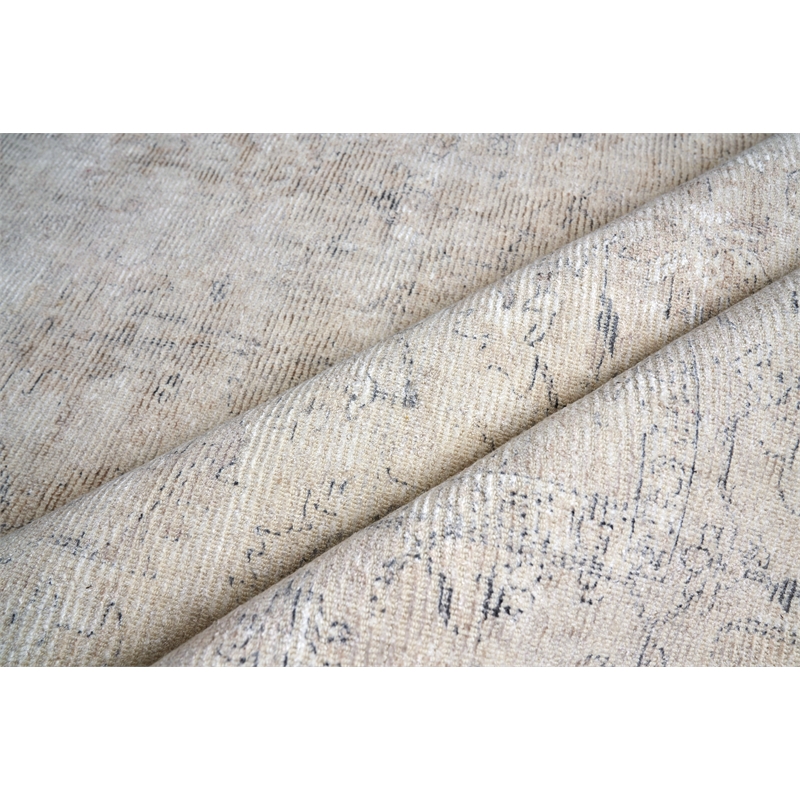 Tuscany Handloomed Wool/Bamboo Silk Light Beige 14'x18' Area Rug