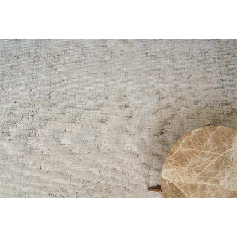 Tuscany Handloomed Wool/Bamboo Silk Light Beige 14'x18' Area Rug