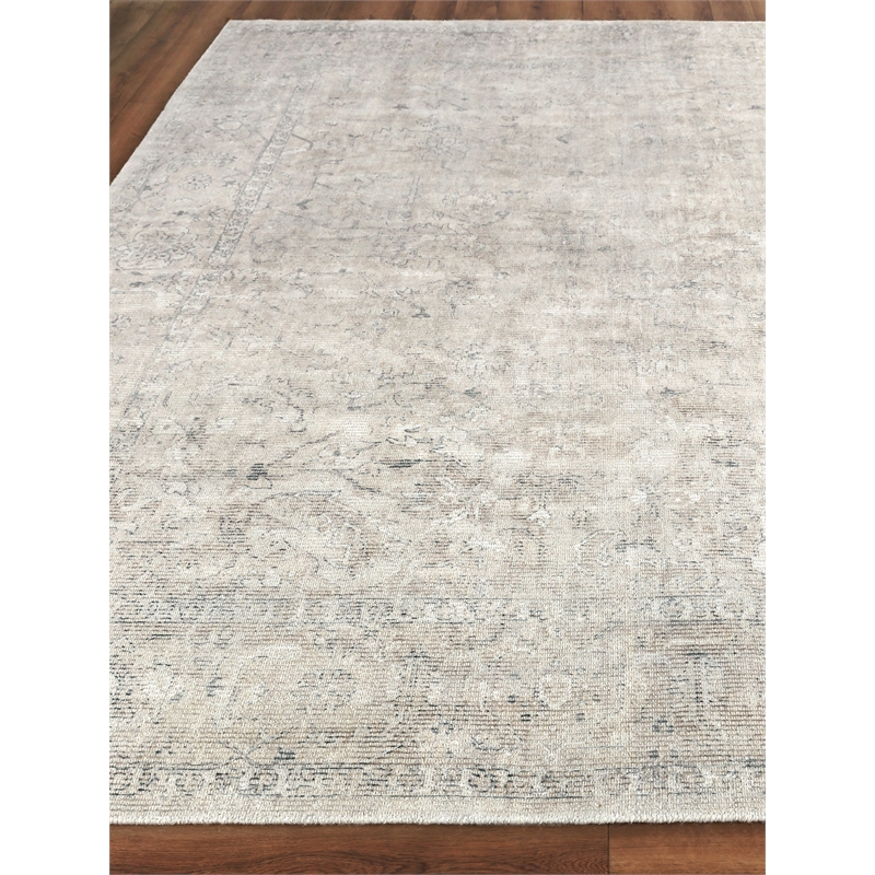 Tuscany Handloomed Wool/Bamboo Silk Light Beige 4'x6' Area Rug