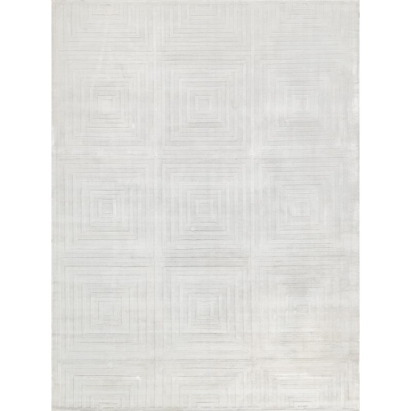 Tovello Modern Handloomed Silky Nylon White 4'x6' Area Rug