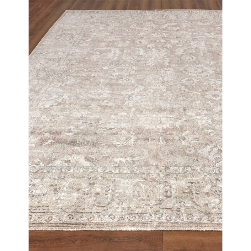 Tuscany Handloomed Wool/Bamboo Silk Tan 9'x12' Area Rug
