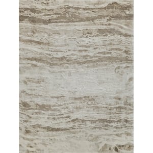 Travertine Handloomed Wool/Bamboo Silk Beige 4'x6' Area Rug
