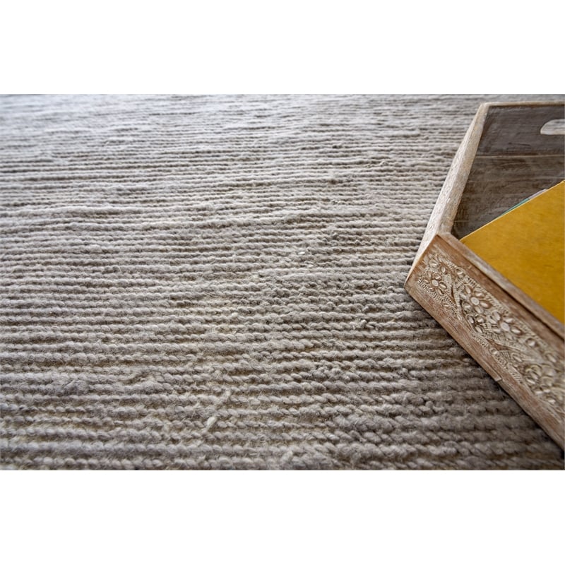 Triana Handloomed New Zealand Wool Gray 9'x12' Area Rug