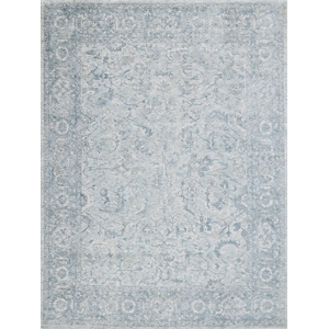 Tuscany Handloomed Wool/Bamboo Silk Ivory/Blue 4'x6' Area Rug