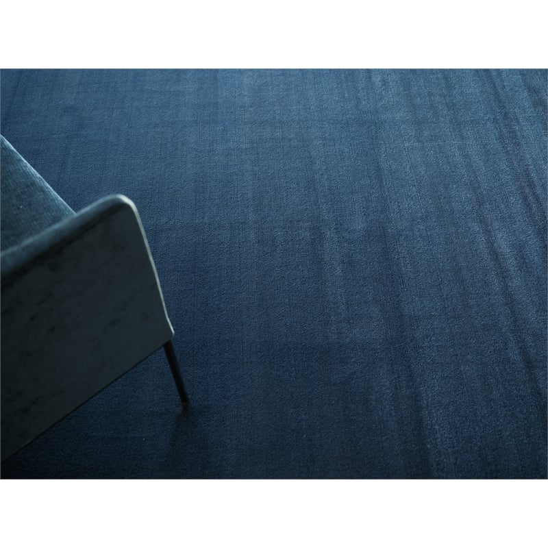 Velutto Modern Handloomed Silky Nylon Navy 12'x18' Area Rug