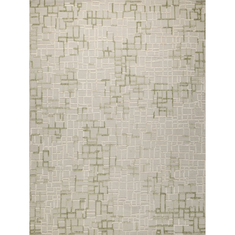 Vista Handloomed Wool/Bamboo Silk Green 6'x9' Area Rug