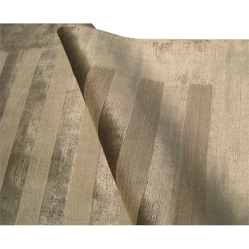 Wide Stripe Handloomed Viscose Dark Beige 9'x12' Area Rug