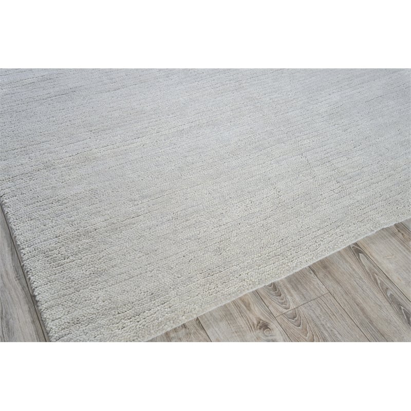 Urth Handloomed New Zealand Wool Silver 2'x3' Area Rug