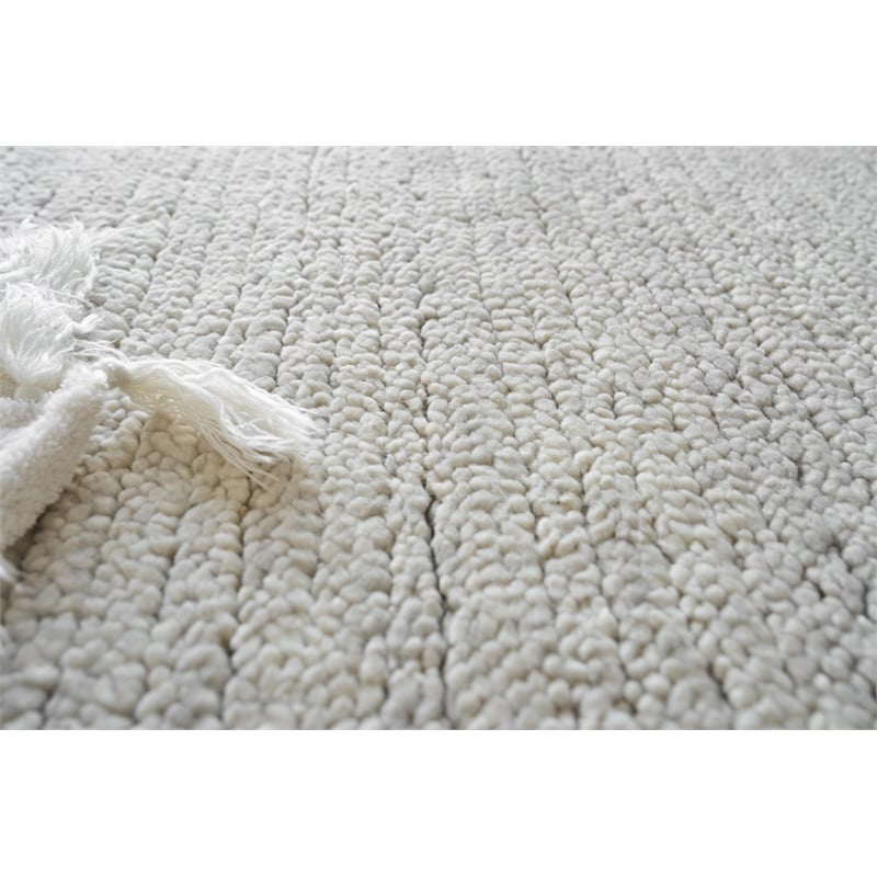 Urth Handloomed New Zealand Wool Silver 2'x3' Area Rug
