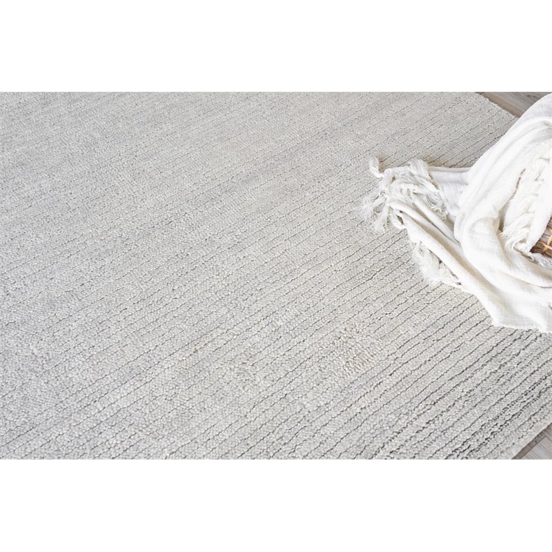 Urth Handloomed New Zealand Wool Silver 9'x12' Area Rug
