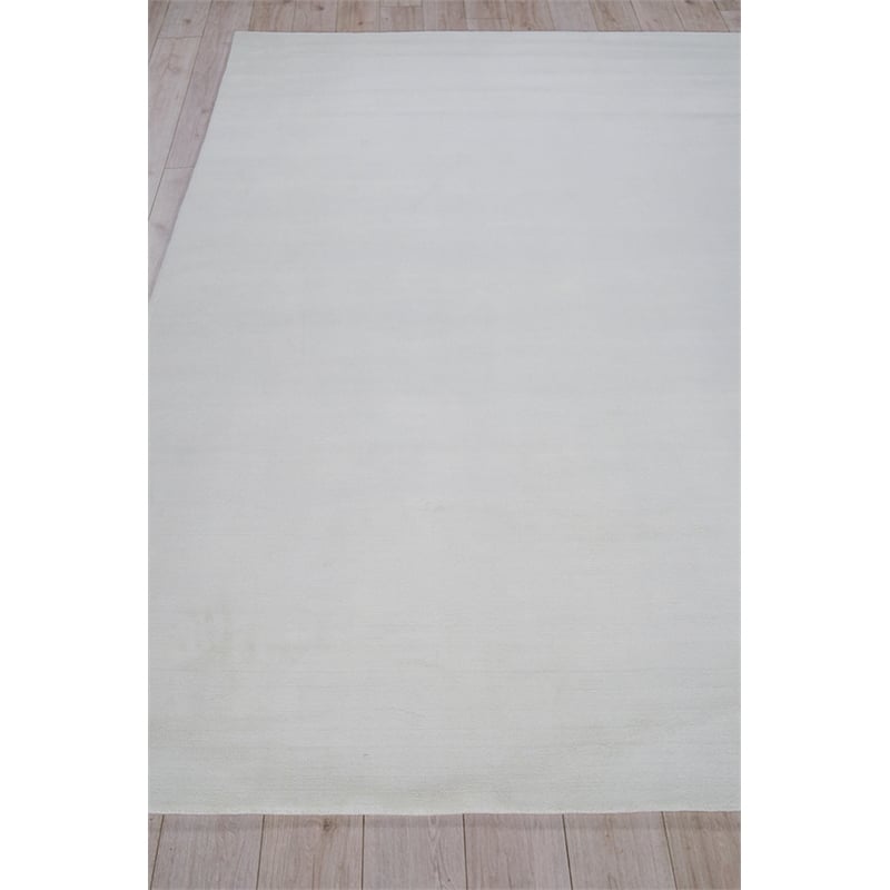 Velutto Modern Handloomed Silky Nylon White 12'x18' Area Rug