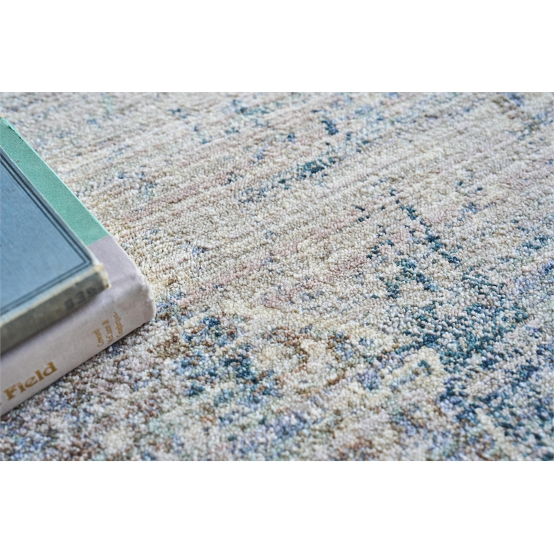 Vintage Looms Power Loom Polyester Beige/Blue 14'x18' Area Rug