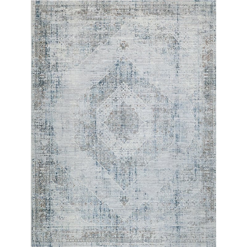 Vintage Looms Power Loom Polyester Beige/Blue 14'x18' Area Rug