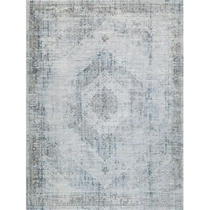 Vintage Looms Power Loom Polyester Beige/Blue 2'x3' Area Rug