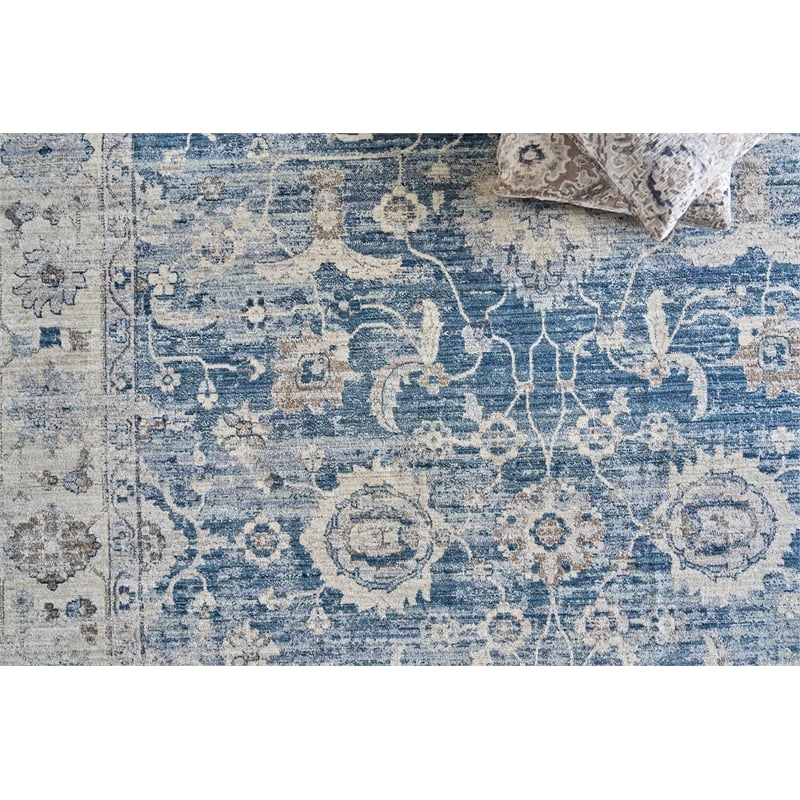 Vintage Looms Power Loom Polyester Blue/Beige 14'x18' Area Rug