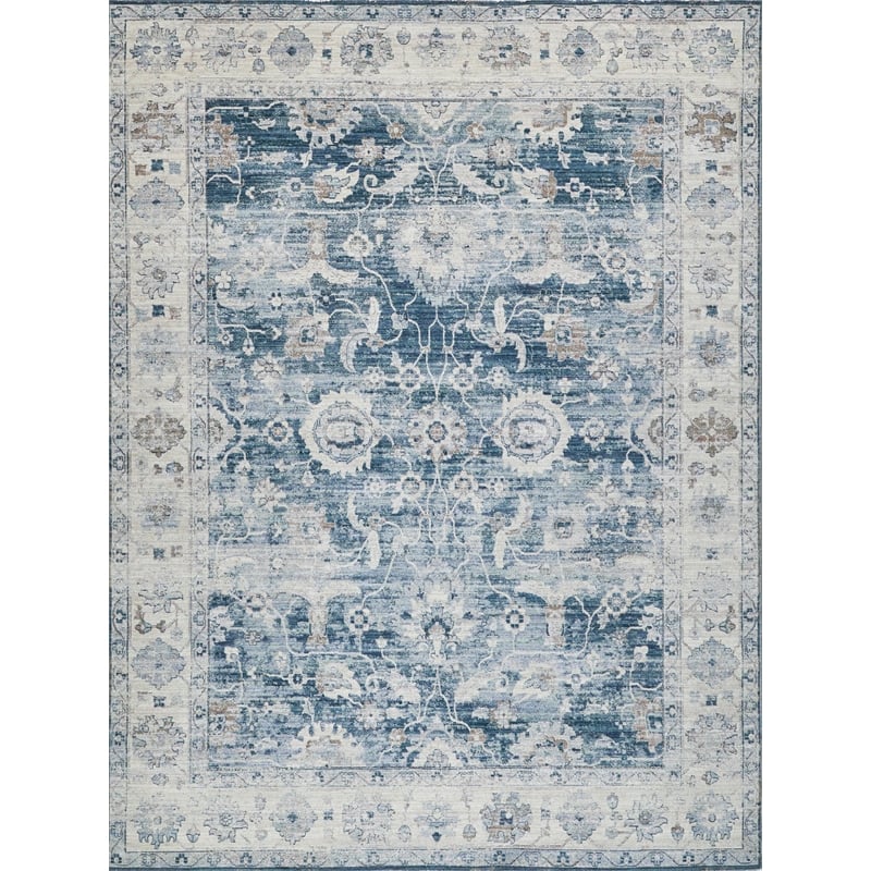 Vintage Looms Power Loom Polyester Blue/Beige 14'x18' Area Rug