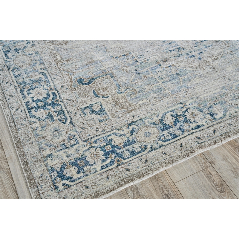 Vintage Looms Power Loom Polyester Rust/Navy 2'x3' Area Rug