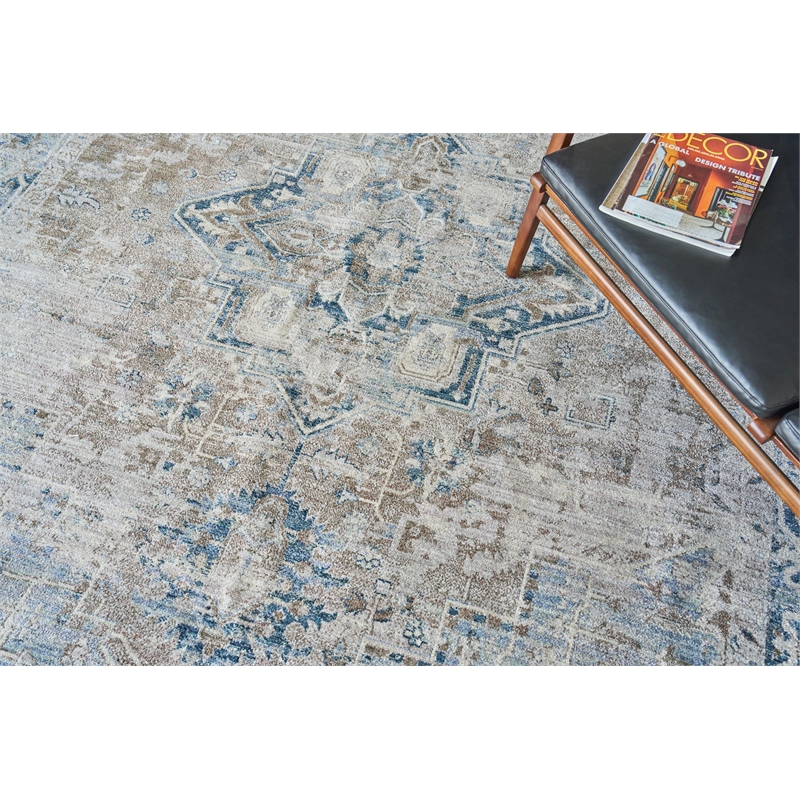 Vintage Looms Power Loom Polyester Rust/Navy 2'x3' Area Rug
