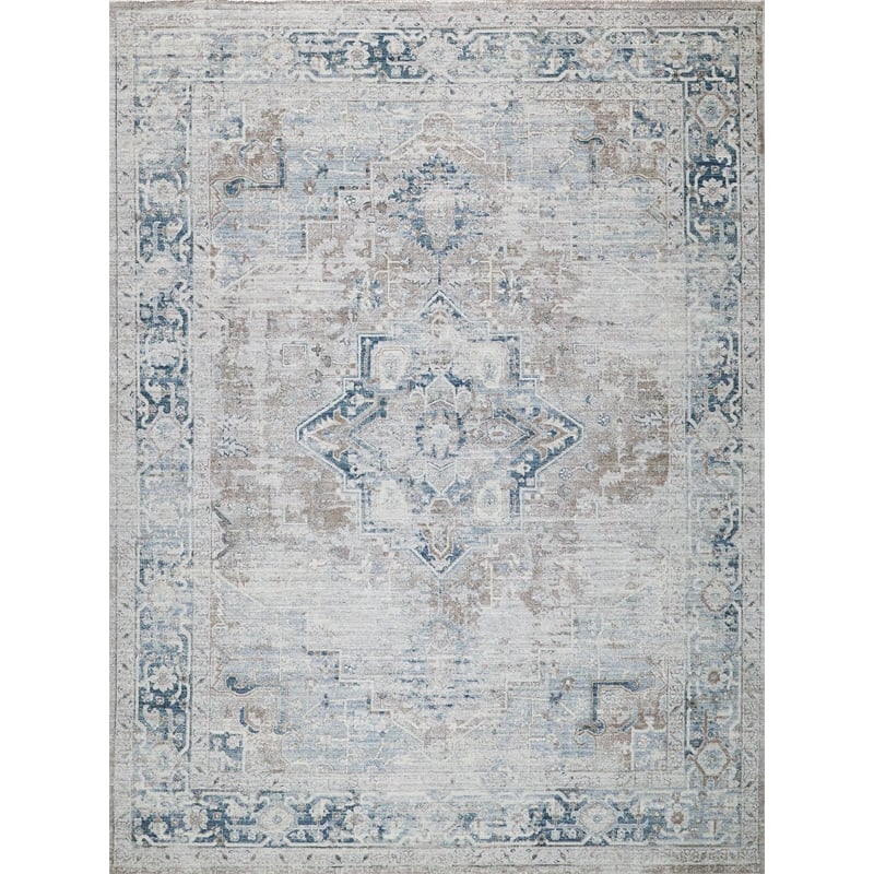 Vintage Looms Power Loom Polyester Rust/Navy 2'x3' Area Rug