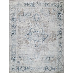 Vintage Looms Power Loom Polyester Rust/Navy 2'x3' Area Rug