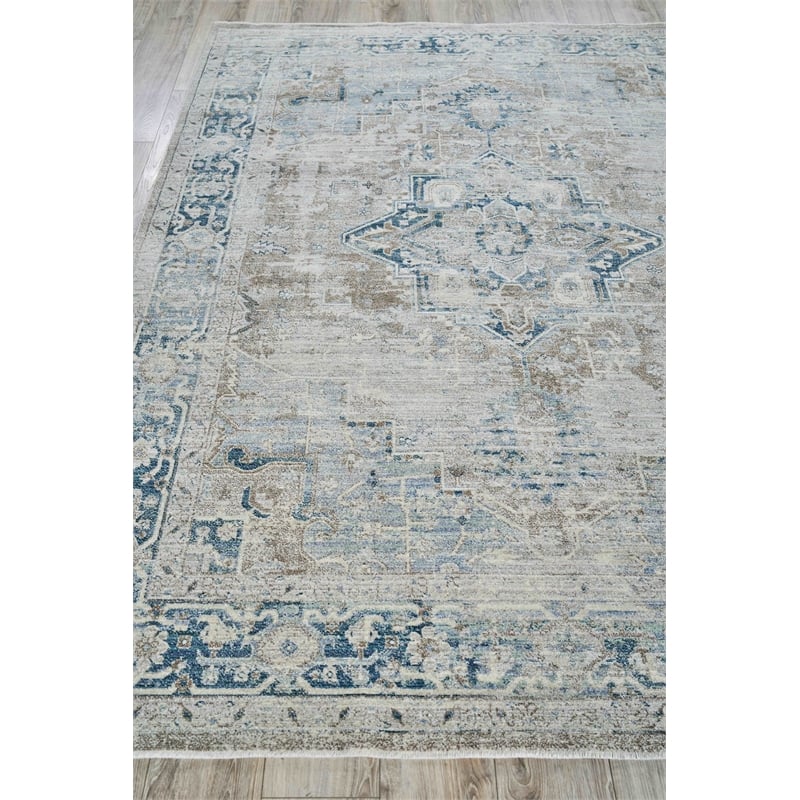 Vintage Looms Power Loom Polyester Rust/Navy 8'x10' Area Rug