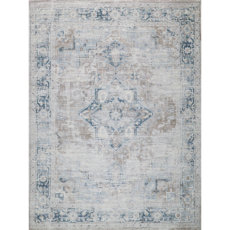 Vintage Looms Power Loom Polyester Rust/Navy 8'x10' Area Rug