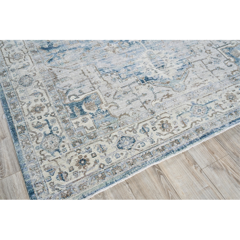 Vintage Looms Power Loom Polyester Blue/Beige 12'x15' Area Rug
