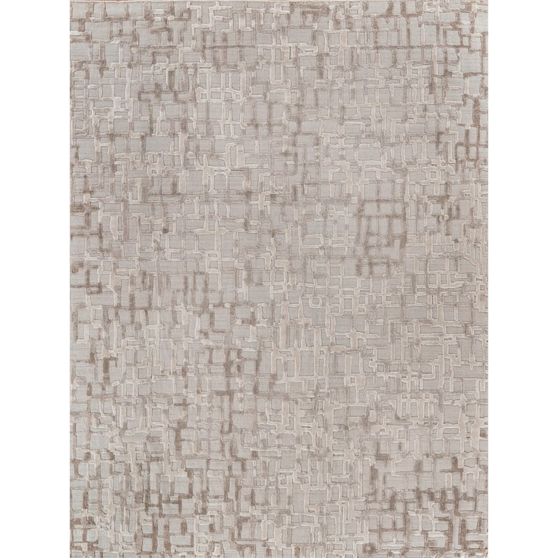 Vista Handloomed Wool/Bamboo Silk Beige 15'x15' Square Area Rug