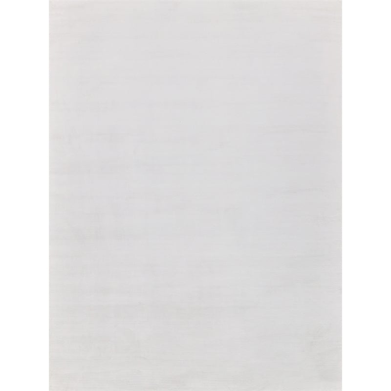 Velutto Modern Handloomed Silky Nylon White 6'x9' Area Rug