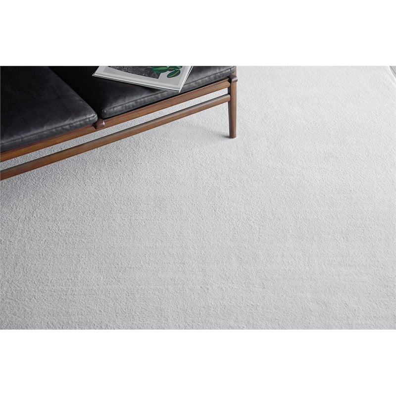 Velutto Modern Handloomed Silky Nylon White 9'x12' Area Rug