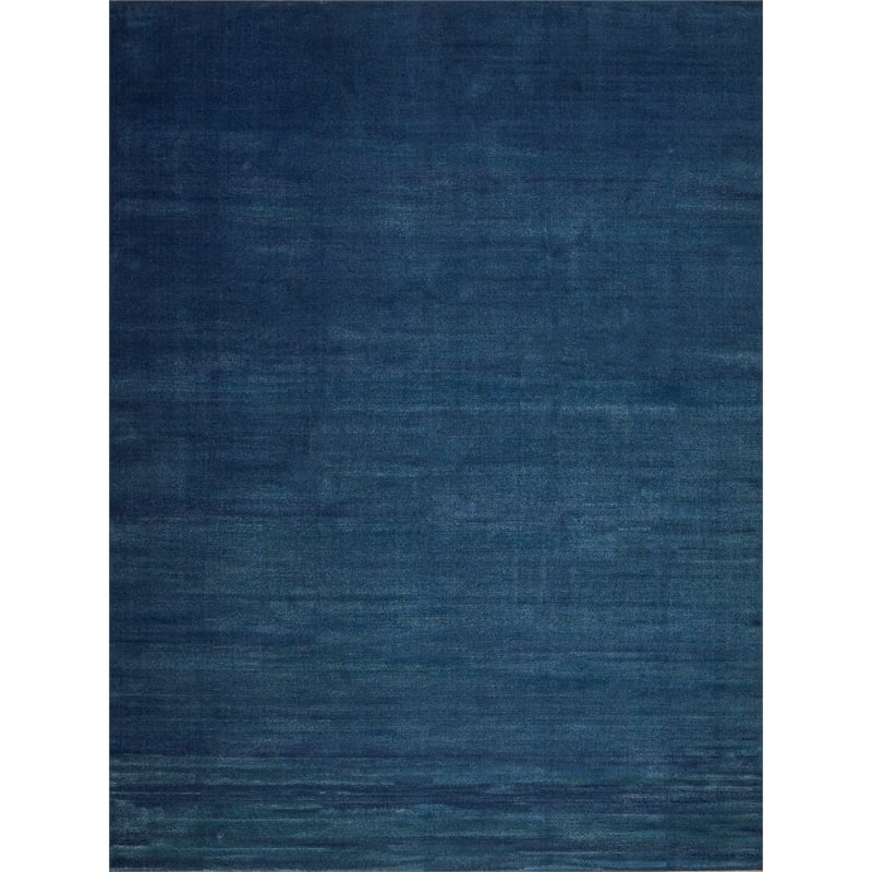 Velutto Modern Handloomed Silky Nylon Navy 15'x24' Area Rug
