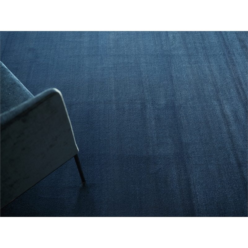 Velutto Modern Handloomed Silky Nylon Navy 2'x3' Area Rug