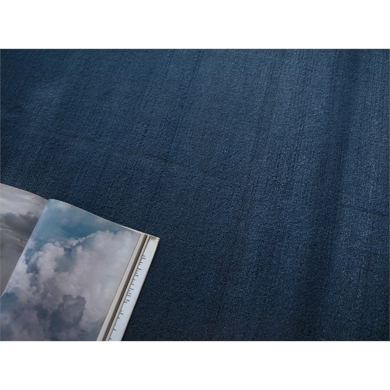 Velutto Modern Handloomed Silky Nylon Navy 2'x3' Area Rug