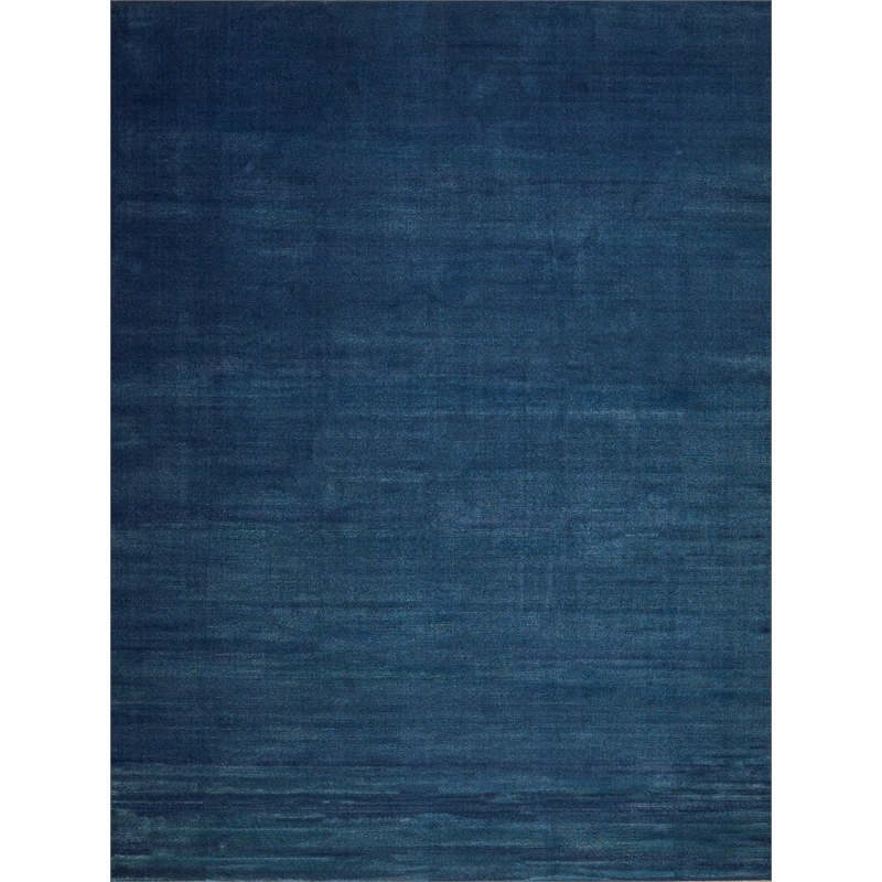 Velutto Modern Handloomed Silky Nylon Navy 2'x3' Area Rug