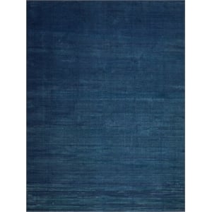 Velutto Modern Handloomed Silky Nylon Navy 2'x3' Area Rug