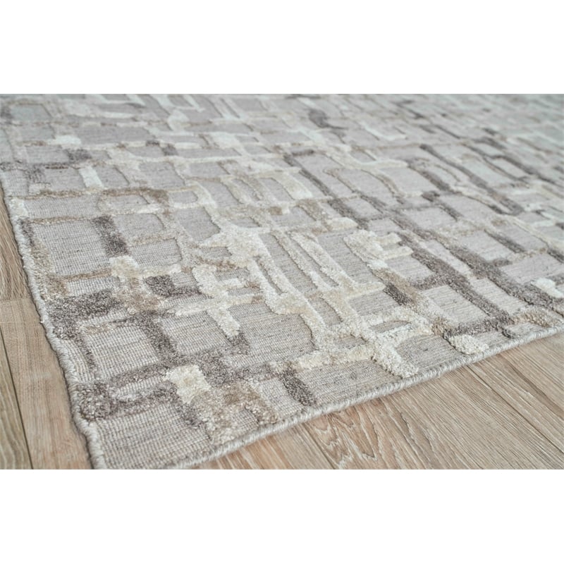 Vista Handloomed Wool/Bamboo Silk Mocha Beige 10'x10' Square Area Rug