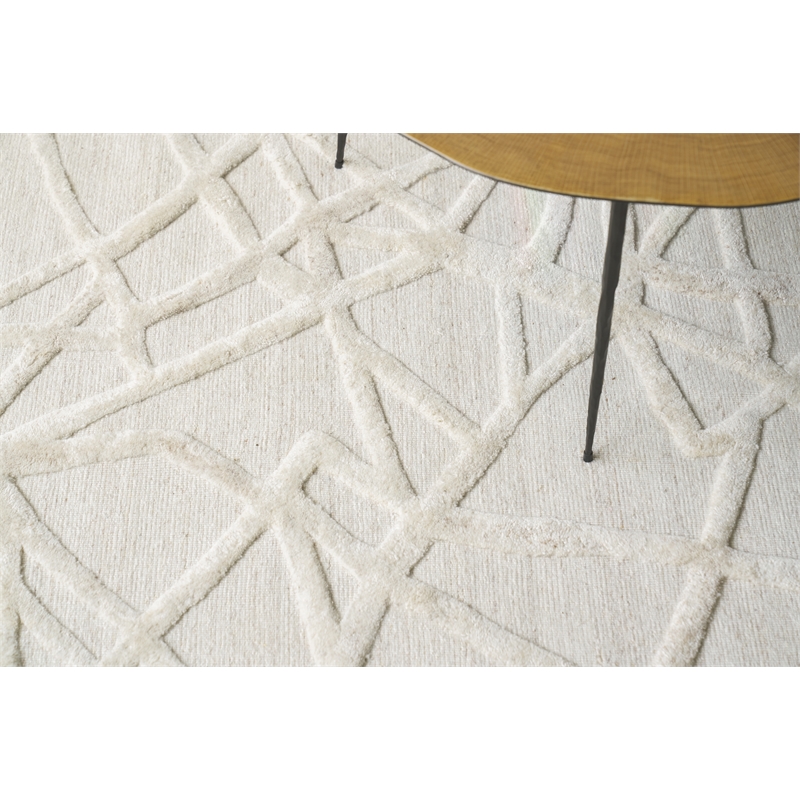 Windsor Handloomed Wool/Bamboo Silk Silver 10'x14' Area Rug