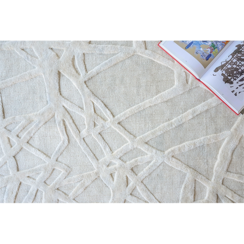 Windsor Handloomed Wool/Bamboo Silk Silver 10'x14' Area Rug