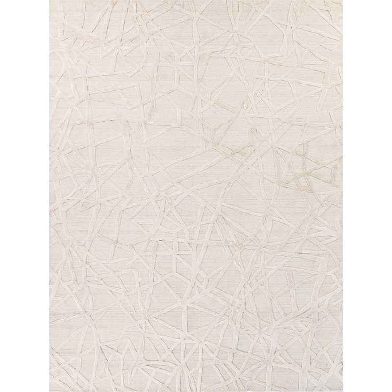 Windsor Handloomed Wool/Bamboo Silk Silver 10'x14' Area Rug