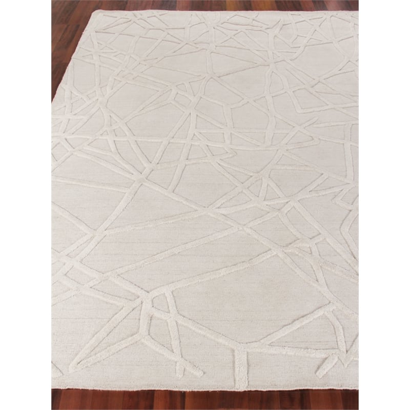 Windsor Handloomed Wool/Bamboo Silk Silver 12'x15' Area Rug