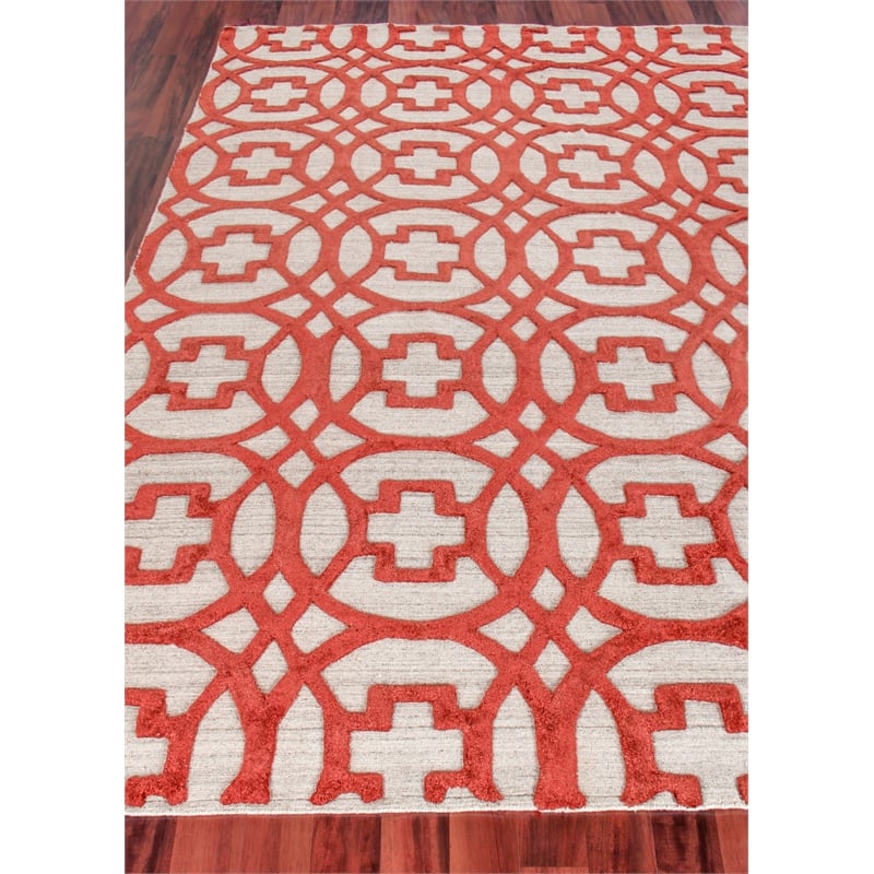 Windsor Handloomed Wool/Bamboo Silk Rust/Gray 12'x15' Area Rug