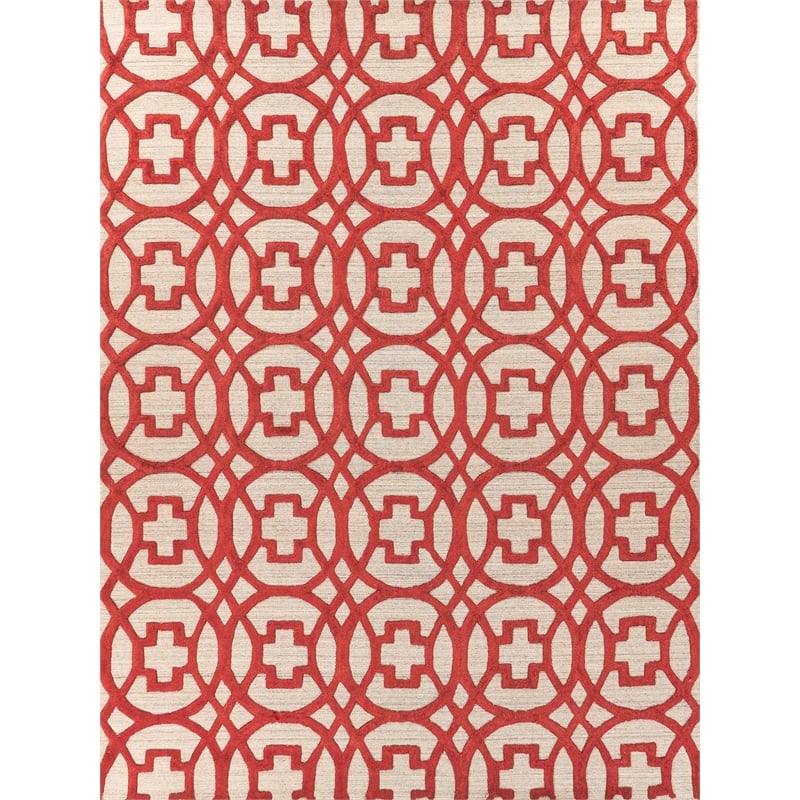 Windsor Handloomed Wool/Bamboo Silk Rust/Gray 6'x9' Area Rug