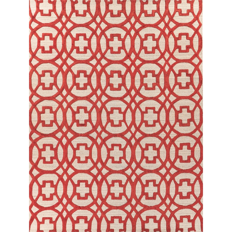 Windsor Handloomed Wool/Bamboo Silk Rust/Gray 9'x12' Area Rug