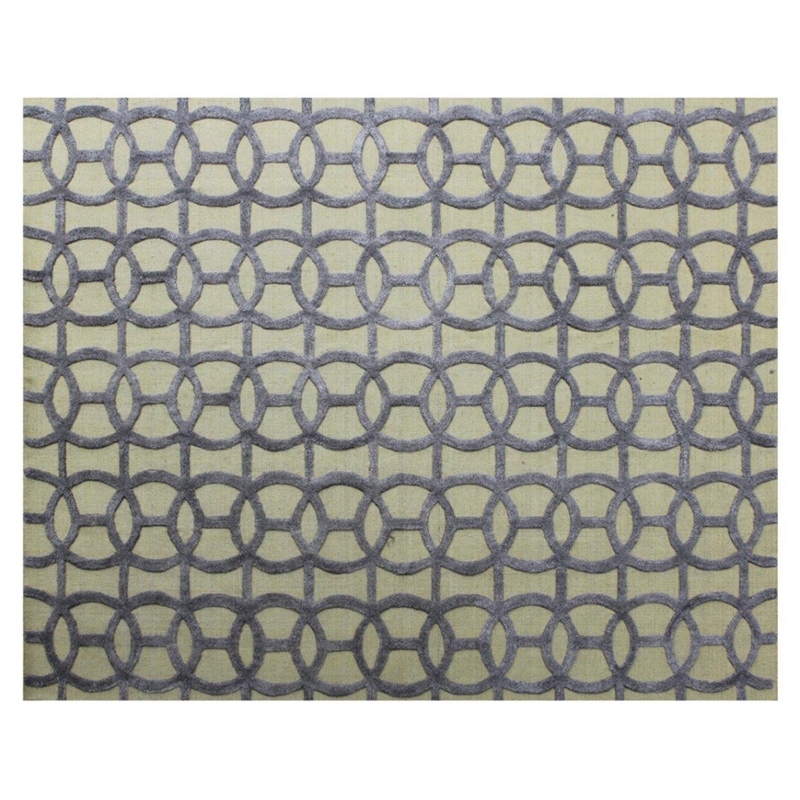 Windsor Handloomed Wool/Bamboo Silk Blue/Beige 8'x10' Area Rug