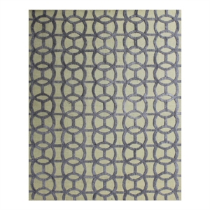 Windsor Handloomed Wool/Bamboo Silk Blue/Beige 8'x10' Area Rug