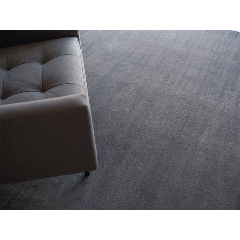 Velutto Modern Handloomed Silky Nylon Gray 15'x24' Area Rug